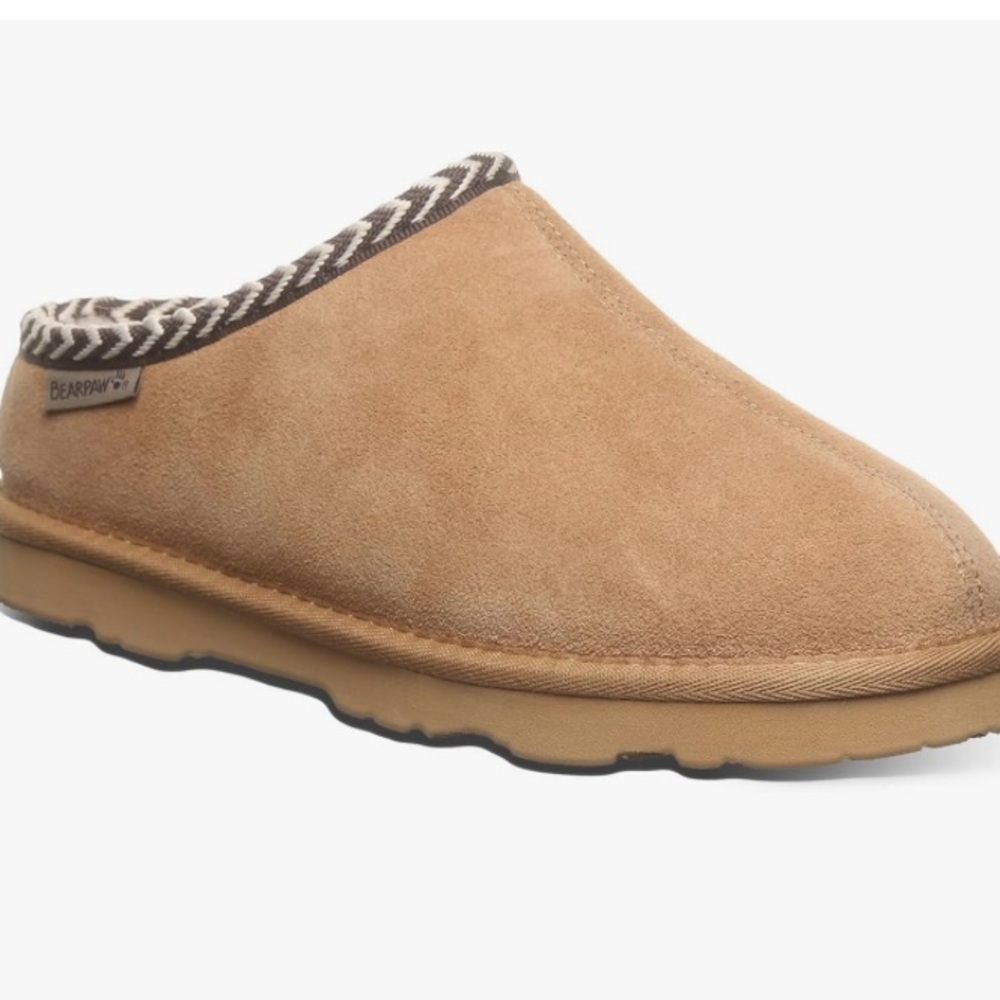 BearPaw Women's Chestnut Suede Slip-On Slipper